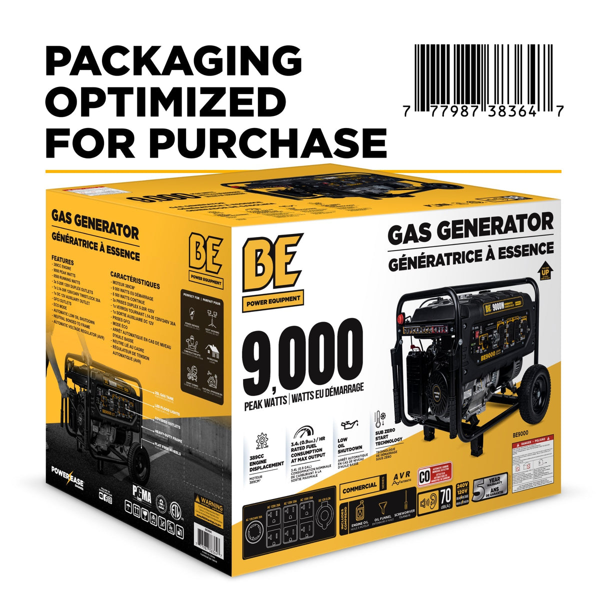 BE Power 9,000 Watt Generator - BE9000