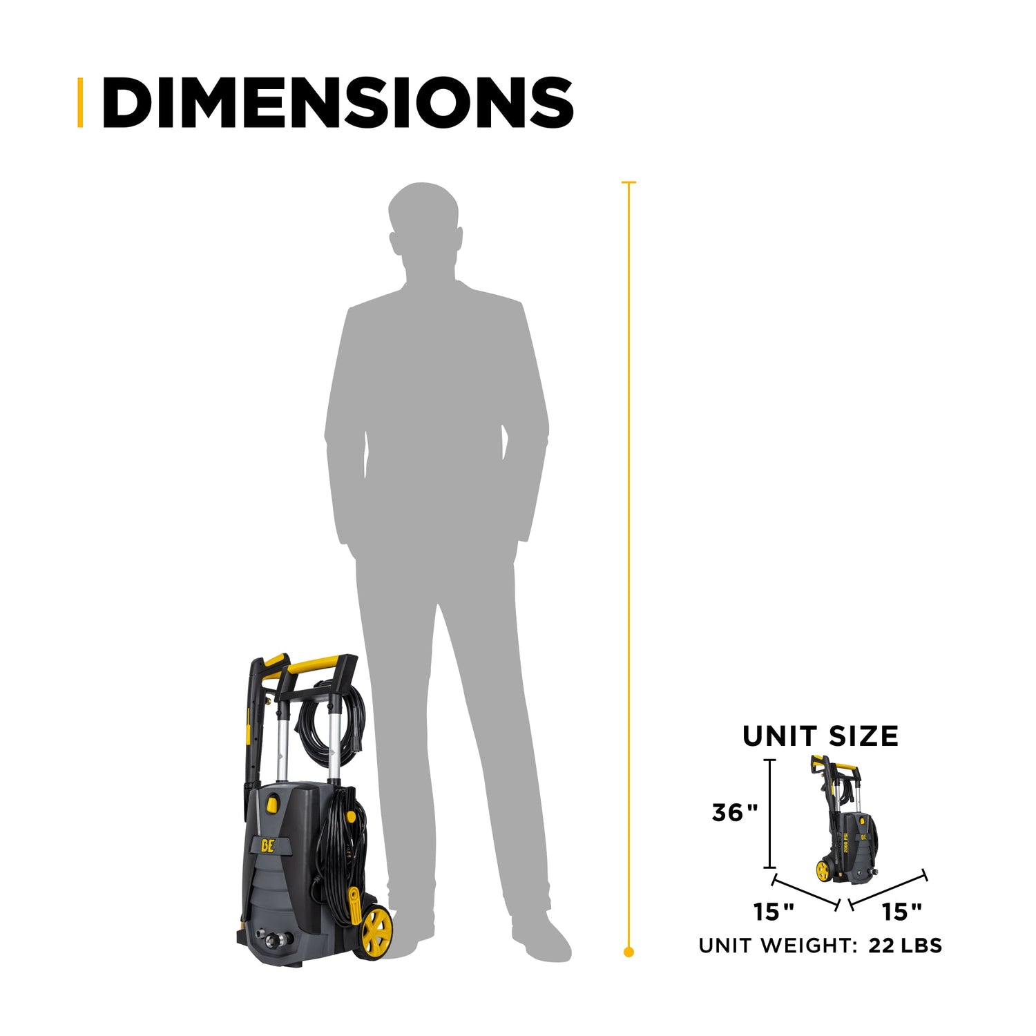 BE Power 2,000 PSI 1.7 GPM Electric Pressure Washer with Powerease Motor and AR Axial Pump - P1915EN