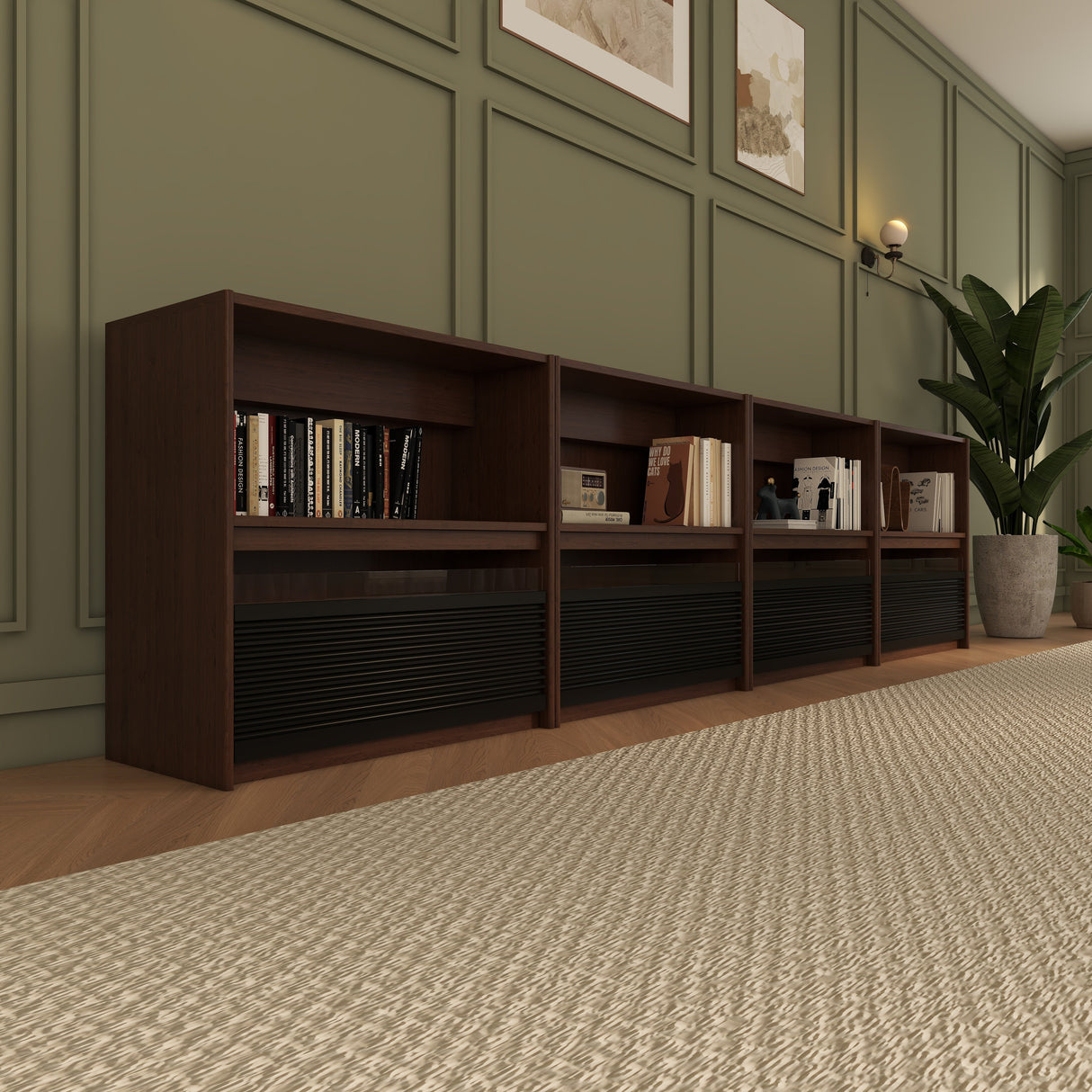 Bundle VIVIDSTORM Nexus Motorized Projector Screen Integrated Shelving Unit & S White Cinema/S ALR Motorized Tension Floor Rising Obsidian Long Throw ALR Projector screen