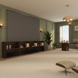 Bundle VIVIDSTORM Nexus Motorized Projector Screen Integrated Shelving Unit & S White Cinema/S ALR Motorized Tension Floor Rising Obsidian Long Throw ALR Projector screen