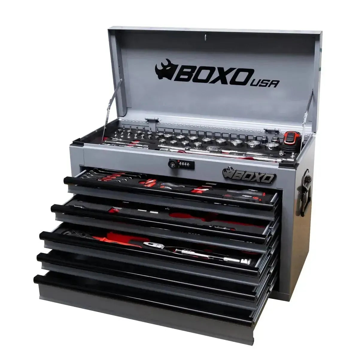 MotoBox | 103-Piece Metric Motorcycle Tool Set with 5-Drawer Hand Carry Tool Box