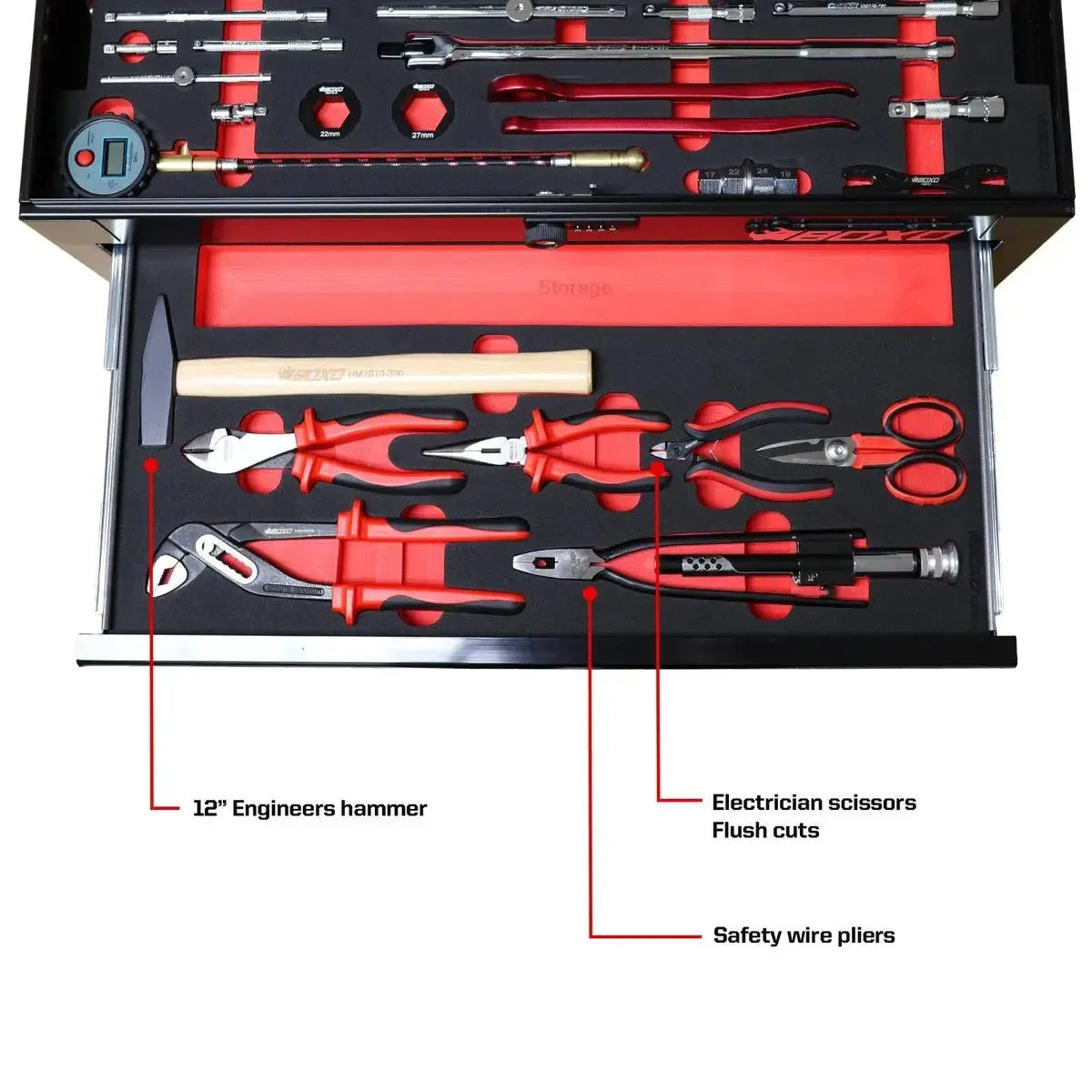 MotoBox | Ricky Carmichael 26" 5-Drawer Portable Tool Box with 103-Piece Metric Motorcycle Tool Set