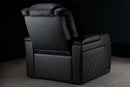 Valencia 2025 New Tuscany XL Luxury Leather Home Theater Seating Row of 3 Loveseat Left, Onyx