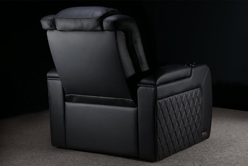Valencia 2025 New Tuscany XL Luxury Leather Home Theater Seating Row of 2, Onyx