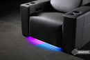 Valencia 2025 New Barcelona Grand Ultimate Leather Home Theater Seating Row of 3 Loveseat Left, Graphite