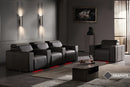 Valencia 2025 New Barcelona Grand Ultimate Leather Home Theater Seating Row of 2 Loveseat, Graphite