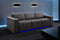 Valencia 2025 New Barcelona Grand Ultimate Leather Home Theater Seating Set of 3, Graphite