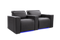 Valencia Barcelona Leather Home Theater Seating Row of 2, Charcoal Grey