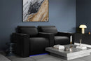Valencia Barcelona Leather Home Theater Seating Row of 3 Loveseat Left, Midnight Black