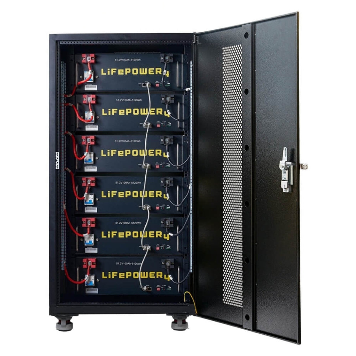EG4 Enclosed Battery Rack | 6 Slot | Wheels Included | Bus Bar Covers ...