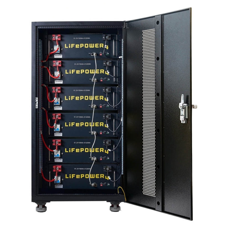 EG4 Enclosed Battery Rack | 6 Slot | Wheels Included | Bus Bar Covers | Welded (Grey)