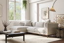 Valencia Bergen Fabric Sectional Sofa with Left Hand Facing Chaise, Beige Color