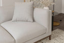Valencia Bergen Fabric Sectional Sofa with Left Hand Facing Chaise, Beige Color