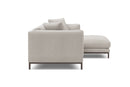 Valencia Bergen Fabric Sectional Sofa with Right Hand Facing Chaise, Beige Color