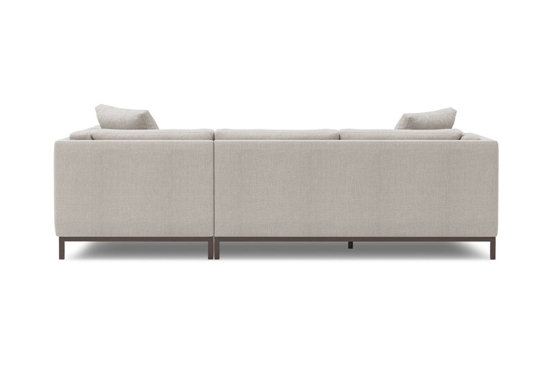 Valencia Bergen Fabric Sectional Sofa with Right Hand Facing Chaise, Beige Color