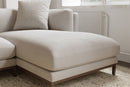 Valencia Bergen Fabric Sectional Sofa with Right Hand Facing Chaise, Beige Color
