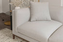 Valencia Bergen Fabric Sectional Sofa with Right Hand Facing Chaise, Beige Color