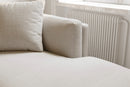 Valencia Bergen Fabric Sectional Sofa with Right Hand Facing Chaise, Beige Color