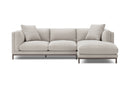 Valencia Bergen Fabric Sectional Sofa with Right Hand Facing Chaise, Beige Color