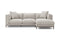 Valencia Bergen Fabric Sectional Sofa with Right Hand Facing Chaise, Beige Color