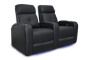 Valencia Verona Leather Home Theater Seating Row of 2, Black