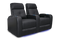 Valencia Verona Leather Home Theater Seating Row of 2, Black