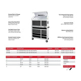 Tech Series | Loaded 41" 19-Drawer Rolling Tool Box | White