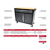 Tech Series | 45" Rolling Display Cabinet with MDF Top | White