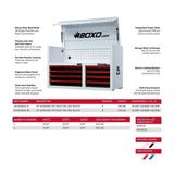 Pro Series | 45" 19-Drawer Rolling Tool Box | White and Red