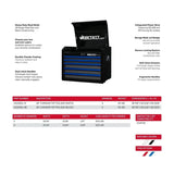 Pro Series | Loaded 26" 11-Drawer Rolling Tool Box | Black and Red