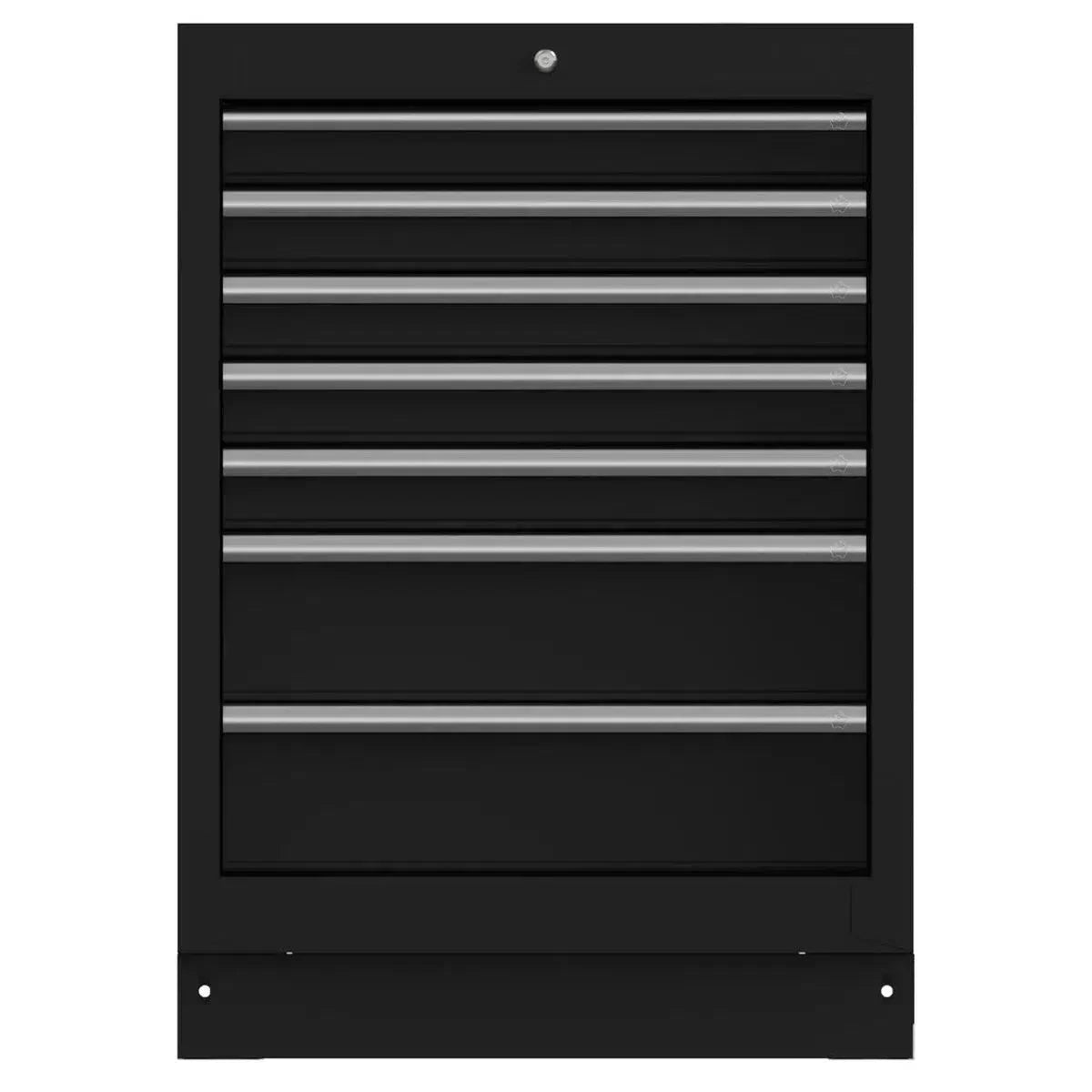 26" 7-Drawer Cabinet with Aluminum Handle, Dark Grey