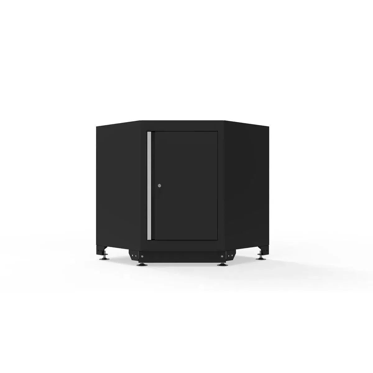 Corner Cabinet with Aluminum Handle, Dark Grey