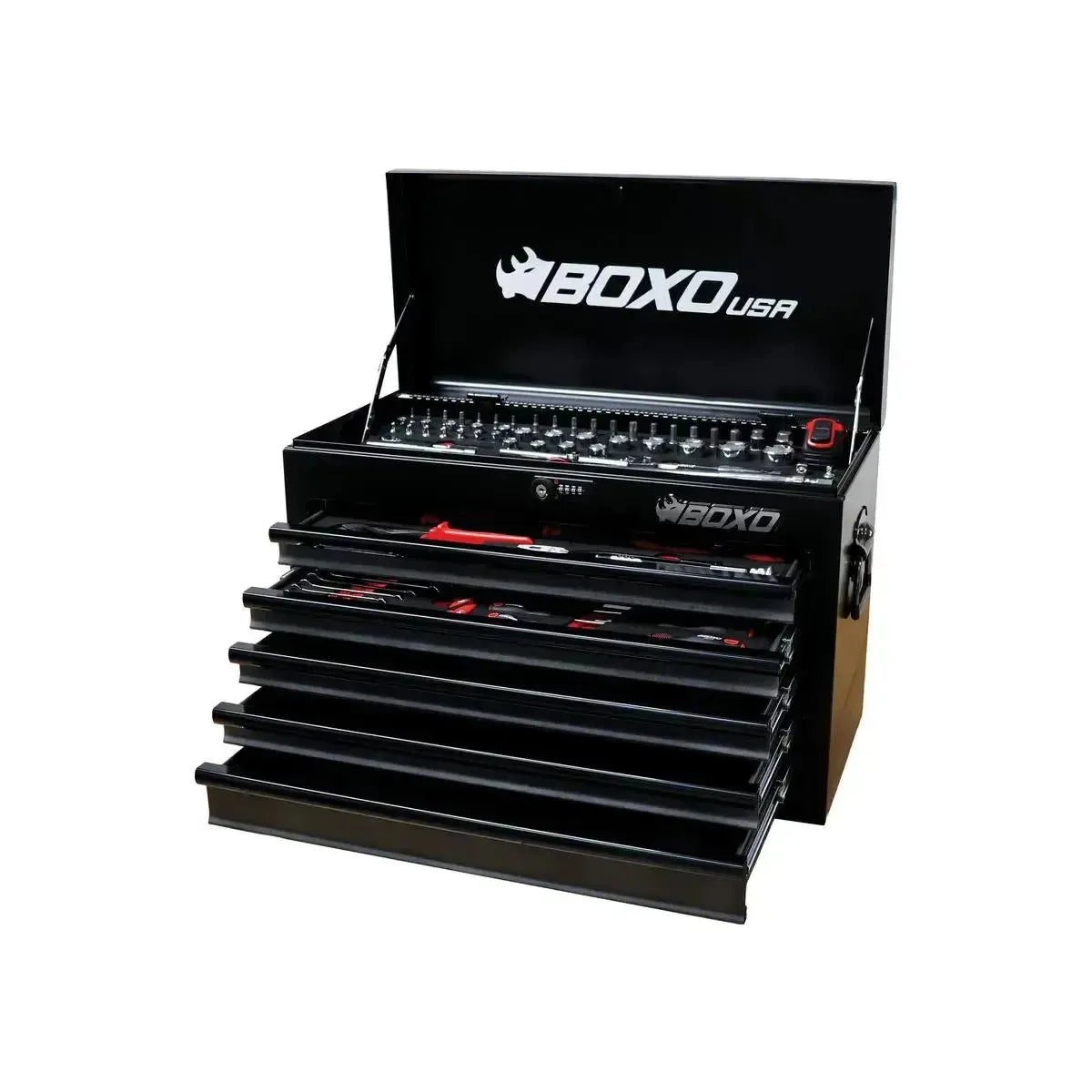 MotoBox | 103-Piece Metric Motorcycle Tool Set with 5-Drawer Hand Carry Tool Box