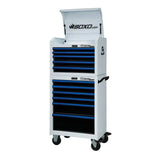Pro Series | 26" 11-Drawer Rolling Tool Box | White and Blue
