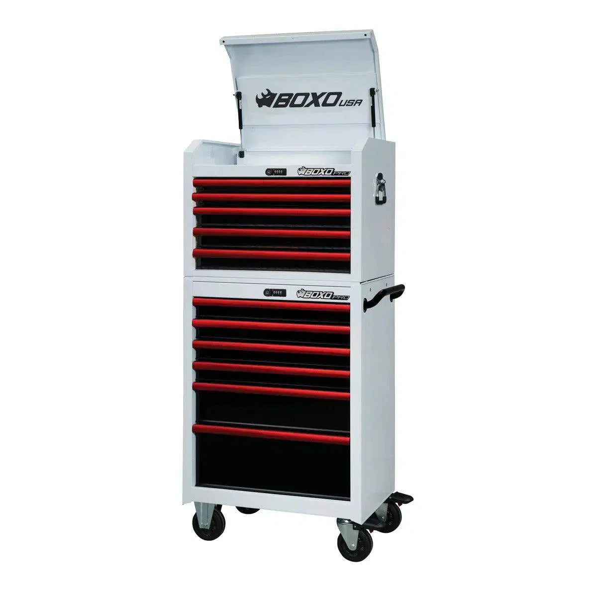 Pro Series | 26" 11-Drawer Rolling Tool Box | White and Red
