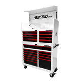 Pro Series | 45" 19-Drawer Rolling Tool Box | White and Red