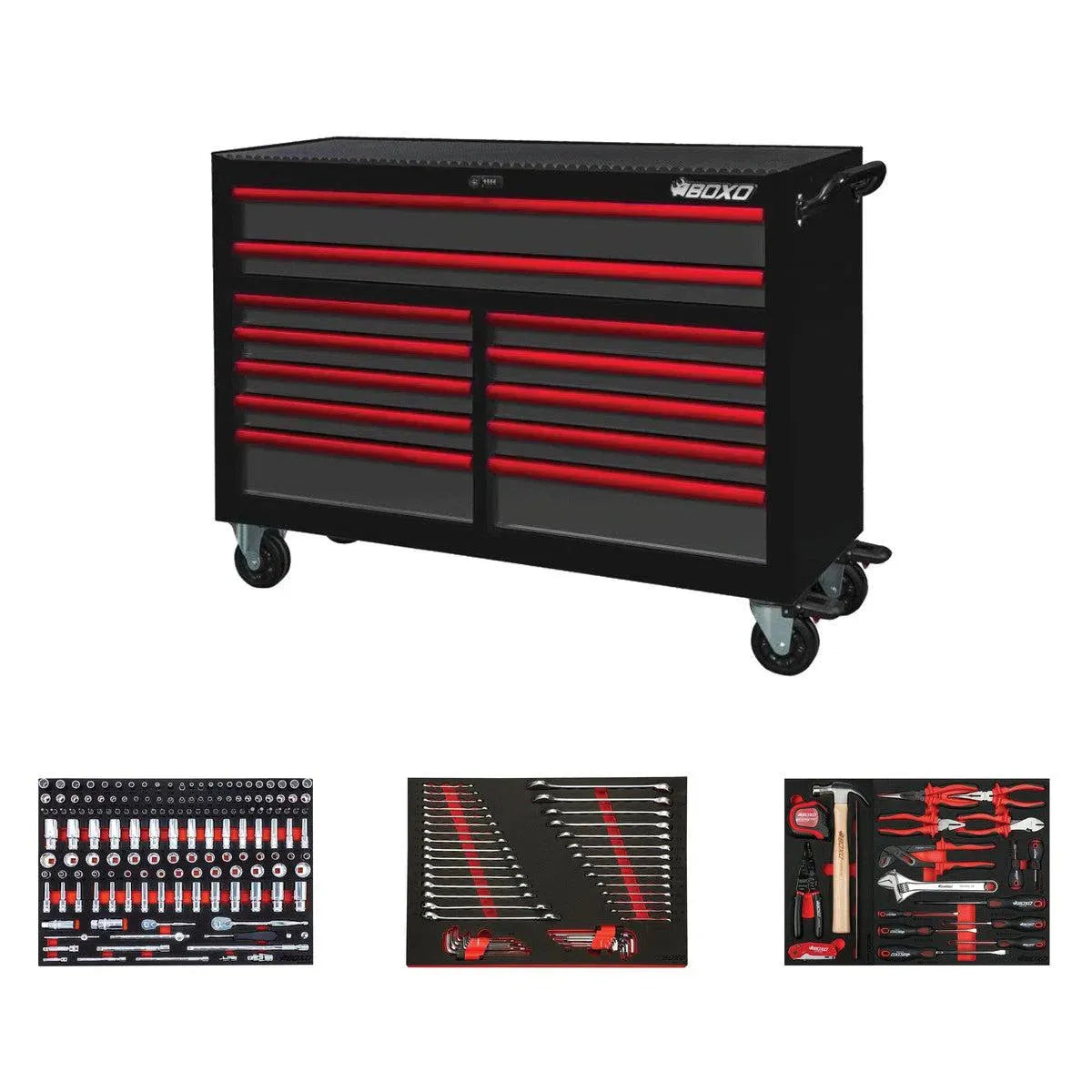 Pro Series | 53" 12-Drawer Rolling Tool Box with Master Tool Set