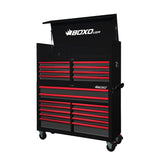 Pro Series | 53" 20-Drawer Rolling Tool Box | Black and Red