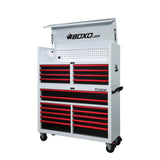 Pro Series | 53" 20-Drawer Rolling Tool Box | White and Red