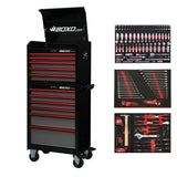 Pro Series | Loaded 26" 11-Drawer Rolling Tool Box | Black and Red