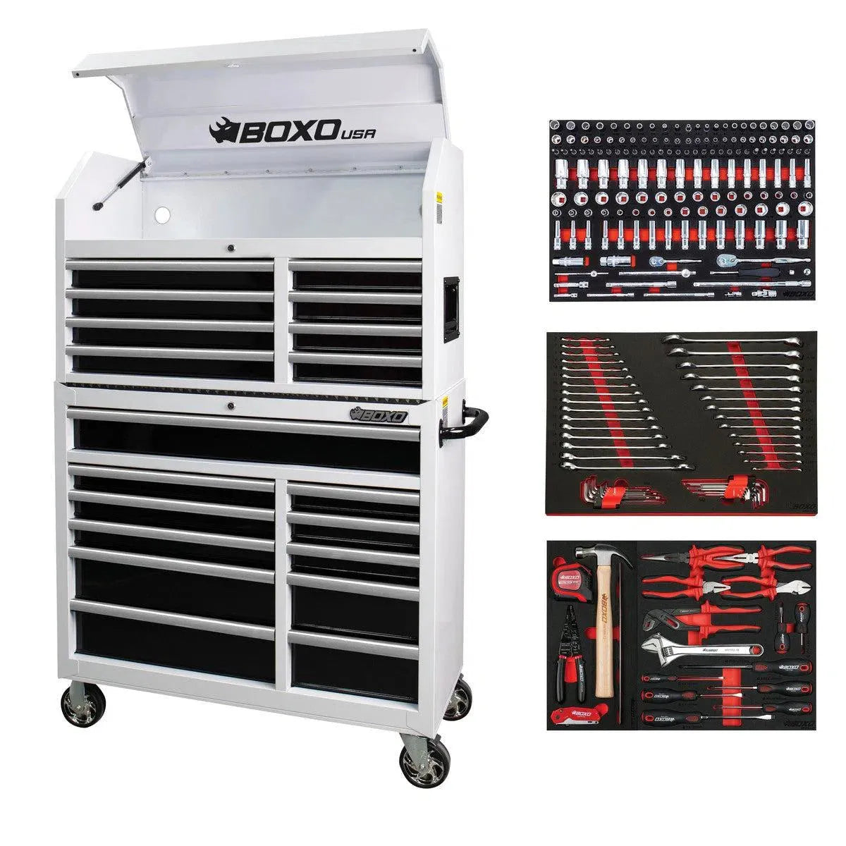 Tech Series | Loaded 41" 19-Drawer Rolling Tool Box | White