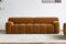 Valencia Brielle Velvet Fabric Three Seats Sofa, Caramel Brown