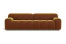 Valencia Brielle Velvet Fabric Three Seats Sofa, Caramel Brown