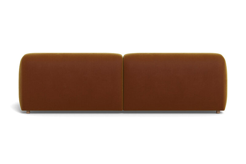 Valencia Brielle Velvet Fabric Three Seats Sofa, Caramel Brown