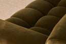 Valencia Brielle Velvet Fabric Three Seats Sofa, Oliver Green