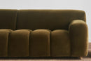Valencia Brielle Velvet Fabric Three Seats Sofa, Oliver Green
