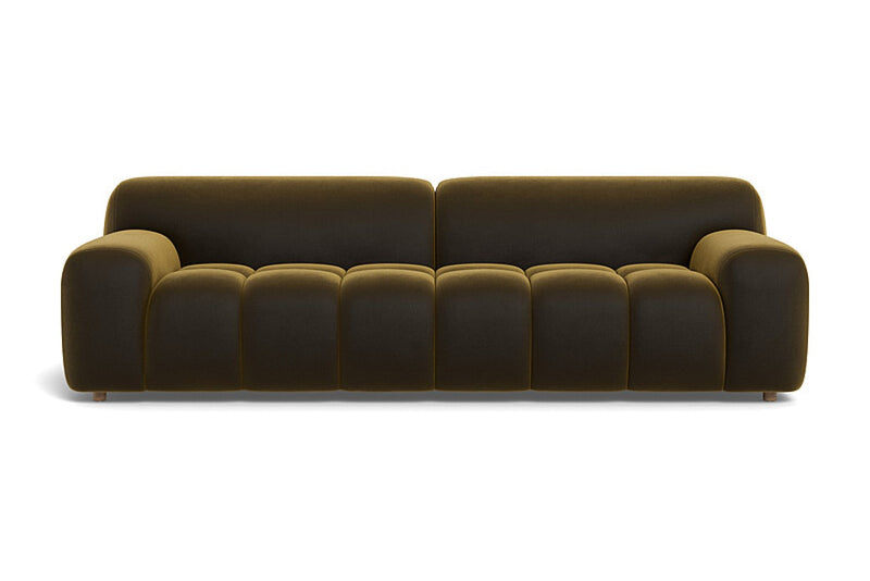 Valencia Brielle Velvet Fabric Three Seats Sofa, Oliver Green