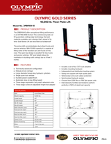Olympic 2PBPXW-10 10,000‐lb. Extra Wide Base Plate Two Post Lift