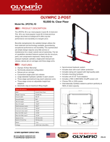 Olympic 2PCFXL-10 10,000‐lb. Symmetric Clear floor Two Post Lift
