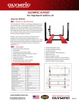 Olympic 4PHR-9X 9,000 lb. XLT High-Rise Car Storage Four Post Lift